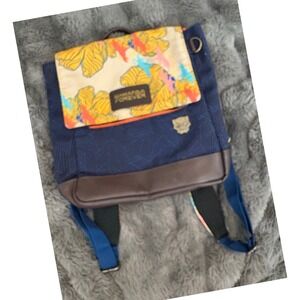 Disney Parks Black Panther Wakanda Forever Backpack Blue Floral Print Mini Bag